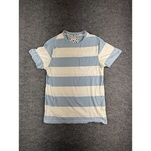 Cactus Man Shirt Mens XL Blue White Striped Pocket Crewneck Short Sleeve Tee